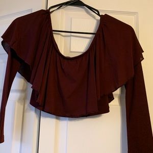 Long sleeve crop top.